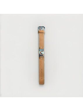 Fossil Brown Genuine Leather Bracelet Initial "C"